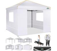 COBIZI Pavillon 3x3 étanche à l'eau stable Pavillon pliant avec parties latérales Pop Up Tente de réception Protection UV