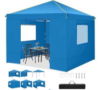 COBIZI Pavillon pliable 3x3m étanche résistant à l'hiver avec 4 parois latérales Pop up Pavillon de jardin anti-UV