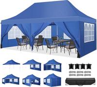 COBIZI Pavillon pliable 3x6m étanche résistant à l'hiver avec parois latérales sac de sable