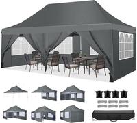 COBIZI Pavillon pliable 3x6m étanche stable résistant à l'hiver Gris