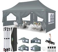 COBIZI Pavillon pliable 3x6m Tente de réception stable et étanche avec 6 parois latérales