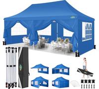 COBIZI Pavillon pliable 3x6m Tente de réception stable et étanche avec 6 parois latérales