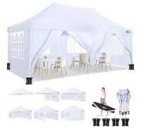 COBIZI Tonnelle de Jardin 3x6m, Tonnelle Pliante 3x6 de Jardin, Barnum Pliant Imperméable et Résistant aux UV, Tente de Reception pour Mariage, extérieur, Jardin, fête, Inclus Sac de Transport