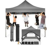 COBIZI Tonnelle Pliante 3x3 Imperméable,Barnum Pliant 3x3(Gris avec Parois)