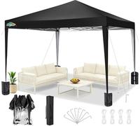 COBIZI Tonnelle Pliante 3x3 Imperméable, Tonnelle De Jardin Exterieur, Barnum Pliant 3x3, Réunions de Jardin, Événements Professionnels, Festivités, Noir