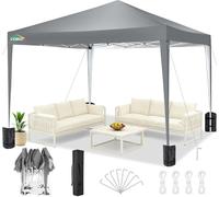COBIZI Tonnelle Pliante 3x3 Imperméable, Tonnelle De Jardin Exterieur, Barnum Pliant 3x3, Réunions de Jardin, Événements Professionnels, Festivités, Gris