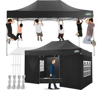 COBIZI Tonnelle Pliante 3x4,5 Imperméable avec 4 Parois,Barnum Pliant,Noir