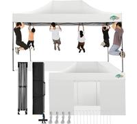 COBIZI Tonnelle Pliante 3x4,5 Imperméable,Barnum Pliant(Blanc avec Parois)
