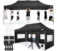 COBIZI Tonnelle Pliante 3x6 Imperméable avec Parois,Barnum Pliant 3x6,Noir