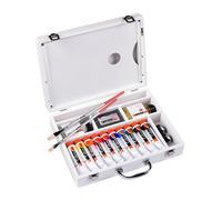Cobra Peinture A L'huile Mélangeable A L'eau Study - Kit Complet Pour Débutants - 10 Couleurs (Tubes De 40 Ml) + Médium, Diluant, Pinceaux, Savon Et Palette