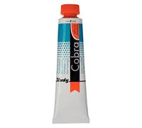 Cobra Study Couleurs à l'huile mélangeables à l'eau Tube 40 ml - Bleu Turquoise 522 - Haute résistance à la lumière - Peinture semi-opaque sans solvant