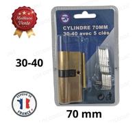 Cobye -Cylindre de Serrure 70 mm 30x40 - Barillet de Porte Européen avec 5 Clés, Compatible Serrure 260, Haute Sécurité