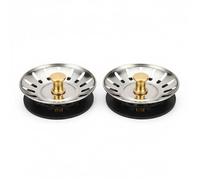 Cobye - Lot de 2 Bouchons eviers metallique avec tamis - Filtre bonde cuisine - diamètre 78mm