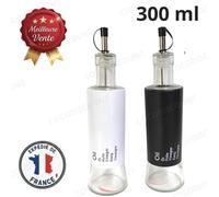 Cobye - Lot de 2 Bouteilles Huile & Vinaigre en Verre 300 ml - Distributeur d’Huile d’Olive, Vinaigre, Sauce