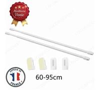 Cobye -Lot de 2 Tringles à Rideau Extensibles 60-95 cm + 4 Crochets Auto-Adhésifs - Barres Sans Perçage- Fenêtre, Cuisine, Salon