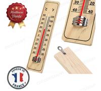 Cobye- Thermomètre Mural en Bois - Thermomètre Intérieur et Extérieur pour Maison