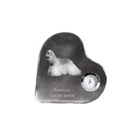 Cocker américain - horloge en cristal avec photo de chien, étagères en forme de cœur avec horloge, horloge sur pied personnalisée de la marque Art-Dog