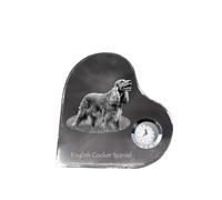 Cocker anglais - horloge en cristal avec photo de chien, étagère en forme de cœur avec horloge, horloge sur pied personnalisée de la marque Art-Dog