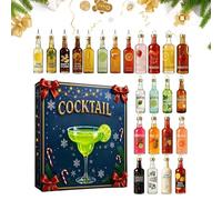 Cocktail de l'Avent 2025 | Décoration acrylique 2D 24 jours de l'Avent de Noël, calendrier de Noël - pour couronne, festival, planificateurs, porte d'entrée, bureau, cheminée, mur, salon, chambre à