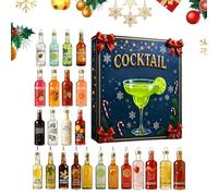 Cocktail de l'Avent 2025, décoration acrylique 2D pour 24 jours - Calendrier de l'Avent - Calendrier de l'Avent - Décoration de maison, porte d'entrée, bureau, couronne, cheminée, jardin, salon