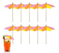 Cocktail Drink Umbrella Picks 10PCS Mini Portable Tiki Umbrella Toothpicks | Cocktail Portable Umbrella Toothpicks, Hawaiian Party Decor, Tiki Party, Family Gathering, Picnic, Beach