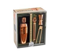 Cocktail Sans Alcool - Coffret Avec 1 Shaker Cuivré, 1 Pince En Bambou, 1 Doseur Cuivré, 1 Zesteur Cuivré Et 1 Livre Avec 50 Recettes De Cocktails Sans Alcool