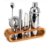 Cocktail Setting Shaker 750ML Tool Barre d'acier inoxydable Kit Barman avec écran 10pcs