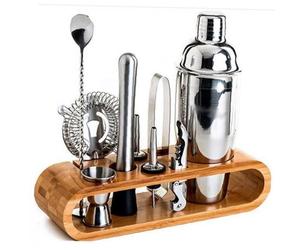 Cocktail Setting Shaker 750ML Tool Barre d'acier inoxydable Kit Barman avec écran 10pcs