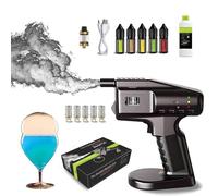 Cocktail Smoker Flavor Blaster, avec 5 x 10 ml d'huile et 300 ml de liquide à bulles, réservoir de fumée, câble de chargement USB, pulvérisateur d'eau à bulles, infuseur de fumée for cocktails et bois