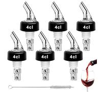 Coco Berming 6 Pièces Bouchon Doseur Alcool, 4 ec Verseur Réglable(40ml) | Doseurs Pastis avec Brosse de Nettoyage, Becs à Liqueur pour Vin Rouge, Liqueur, Whisky, Cocktails, Bar