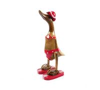 Coco Papaya Canard décoratif en Bois 35cm - Bikini Rouge