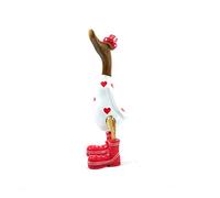 Coco Papaya Canard décoratif en Bois 35cm - Motif Coeurs, Bottes et Chapeau
