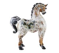 Coco Papaya Cheval en Bois Sculpté et Peint à la Main 50cm | Déco Vintage