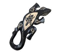 Coco Papaya Gecko mural 30cm - Bois noir motif Tortue