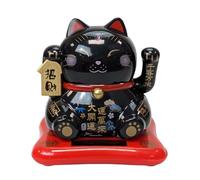 Coco Papaya Maneki Neko Noir à Énergie Solaire | Chance & Prospérité