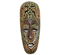 Coco Papaya Masque Africain en bois 30cm | Motif Gecko