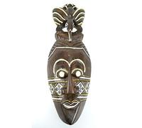 Coco Papaya Masque Africain en bois 30cm motif oiseau | Ambiance Ethnique