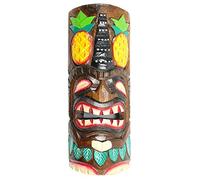 Coco Papaya Masque Tiki 30cm en bois motif Ananas | Déco murale Tiki Bar