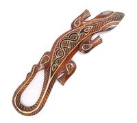 Coco Papaya Salamandre Murale en Bois 50cm | Motif Tribal Noir et Or