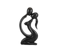 Coco Papaya Sculpture 30cm Couple Sensuel en Bois Finition Noire, Statue d'amoureux | Cadeau Coquin