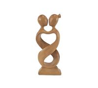 Coco Papaya Sculpture Couple << Amour Infini >> 30cm en Bois Naturel | Unique et Inoubliable