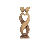 Coco Papaya Statue Abstraite Couple Amour Infini 50cm en Bois | Cadeau de Mariage