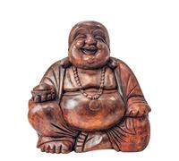 Coco Papaya Statue Bouddha Rieur en Bois sculpté 40cm | Import Asie