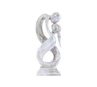 Coco Papaya Statue Couple Amoureux Amour Infini 30cm en Bois patiné Blanc | Cadeau de Fiançailles
