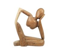 Coco Papaya Statuette Abstraite Le Penseur 20cm en Bois Brut Naturel | Sculpture Moderne