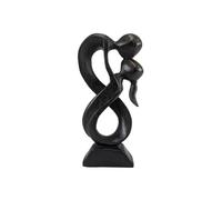 Coco Papaya Statuette Couple en Bois Union Infinie 20cm Finition Noire | Cadeau de Saint-Valentin