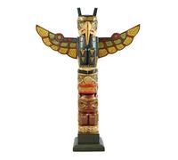 Coco Papaya Totem Amérindien 50cm en Bois sculpté