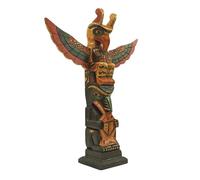 Coco Papaya Totem Indien à Poser 30cm en Bois sculpté et Peint à la Main