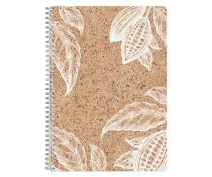 Cocoa motif, Cahier reliure intégrale A4 - 21 x 29,7 cm, 148 pages, Ligné + marge, ass. - Cacao