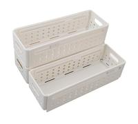 Cocoarm 3 Pièces Boîte de Rangement Rétractable en Plastique Bac de Rangement Extensible Empilable Organisateur Réglable pour Cuisine Salle de Bain Réfrigérateur Armoire Garde-manger Maison (Petite)